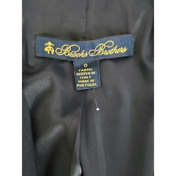 Brooks Brothers~Woman Size 0~ Midniht Blazer Wool Blend Linen Jacket Office Wear - Picture 10 of 16